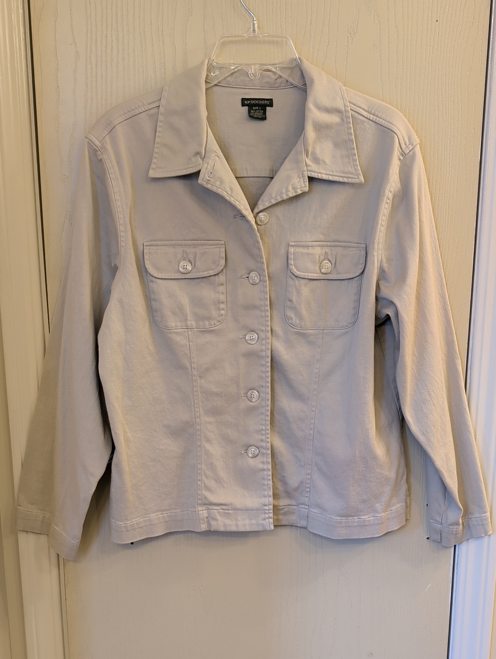 Dockers Women's Cream Button-Front Jean Jacket | Size L